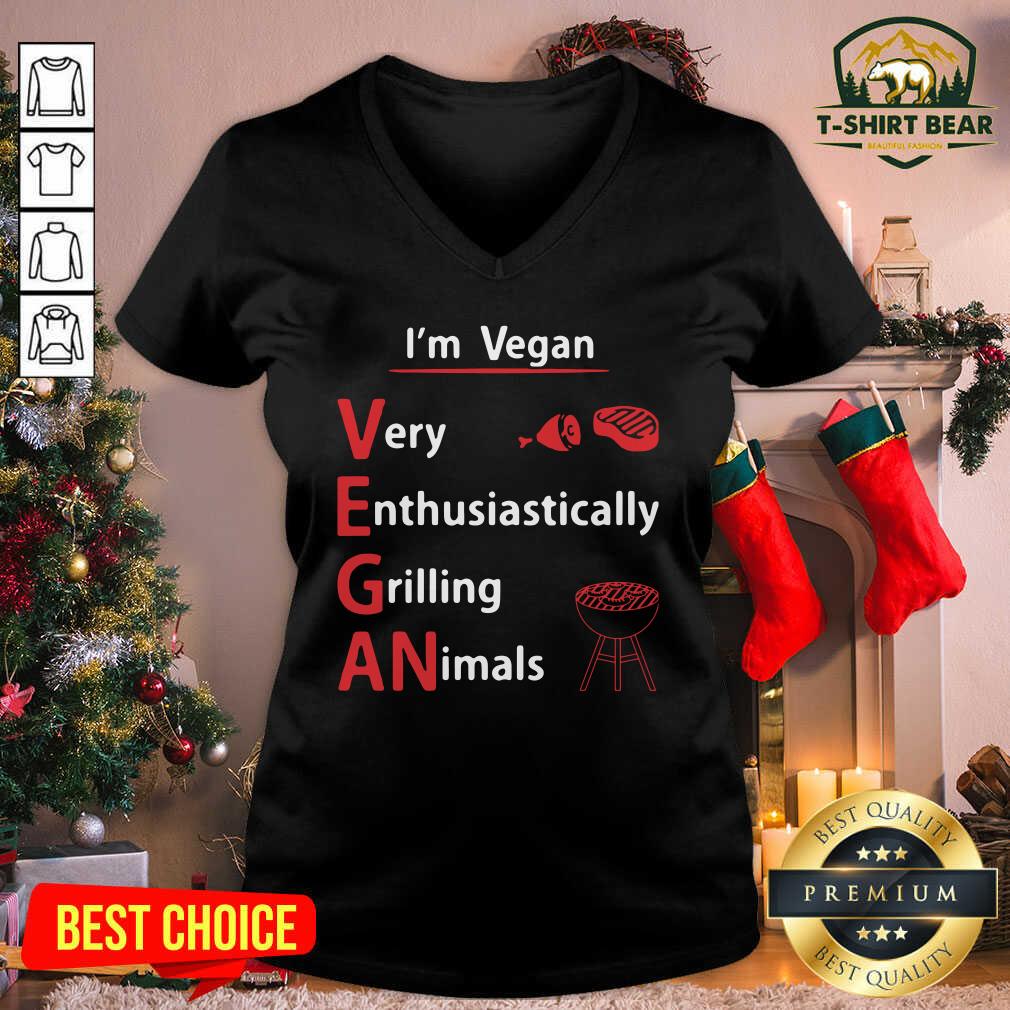 Official I’m Vegan Very Enthusiastically Grilling Animals Shirt