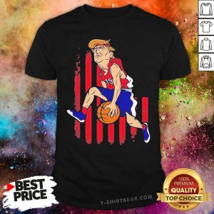 Nice Donald Trump Playing Basketball American Flag Shirt
