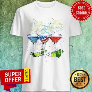 Wine Cocktail Margarita American Flag Shirt