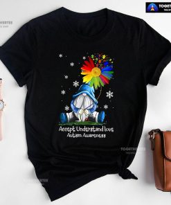 Accept Understand Love Autism Awareness Dwarf Flower T-Shirt