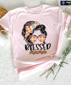 Blessed Mama Messy Bun Girl T-Shirt