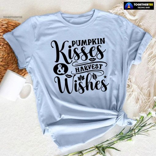 Pumpkin Kisses & Harvest Wishes Thanksgiving T-Shirt