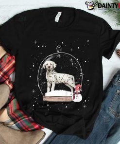 Christmas Brown Dalmatian Dog Snow Globe Pajama Shirt