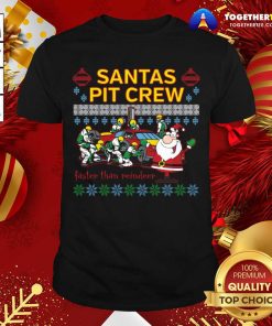 Santa's Pit Crew Race Car Ugly Christmas T-Shirt - Design By Togethertee.com