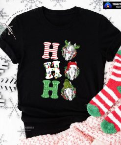 Ho Ho Ho White Horses Merry Christmas T-Shirt