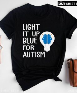 Light It Up Blue For Autism Light Bulb Brain T-Shirt