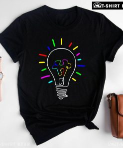 Light Bulb Autism Puzzle Piece T-Shirt