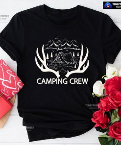 Camping Crew Tent Campfire Deer Antlers T-Shirt