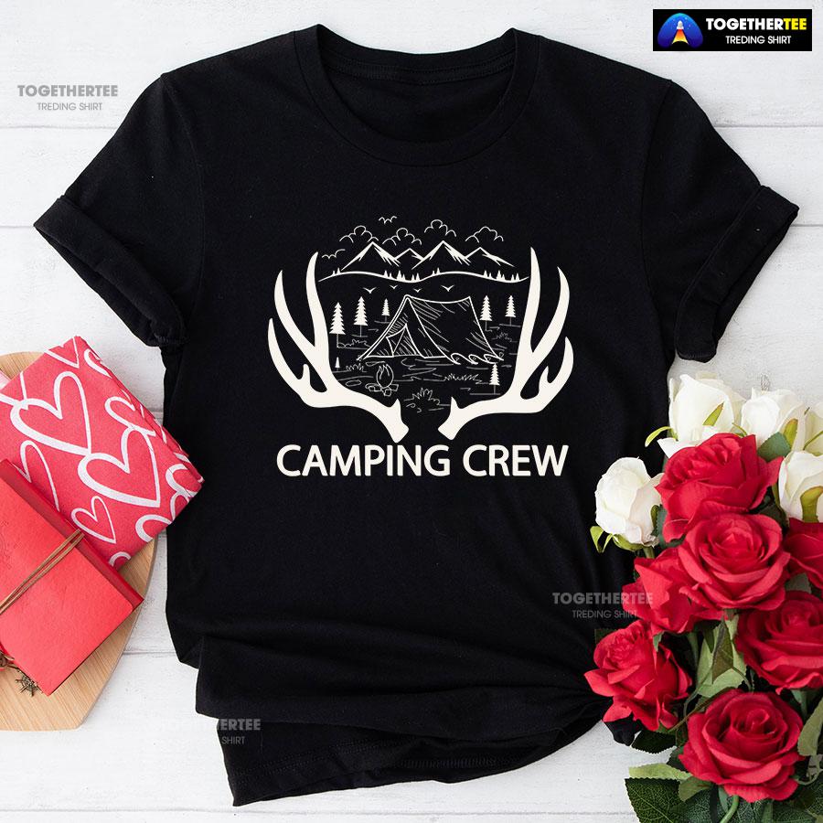 Camping Crew Tent Campfire Deer Antlers T-Shirt Camping Crew Tent Campfire Deer Antlers T-Shirt
