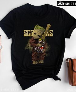 Baby Groot Hug Scorpions Guitar T-Shirt