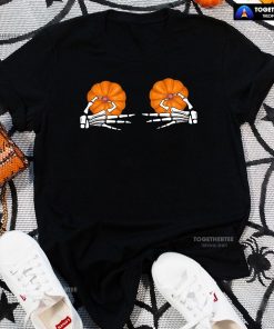 Skeleton Hands Pumpkin Boobs T-Shirt