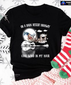 Santa Claus On Sleigh On A Dark Desert Highway Cool Wind In My Hair Christmas T-Shirt