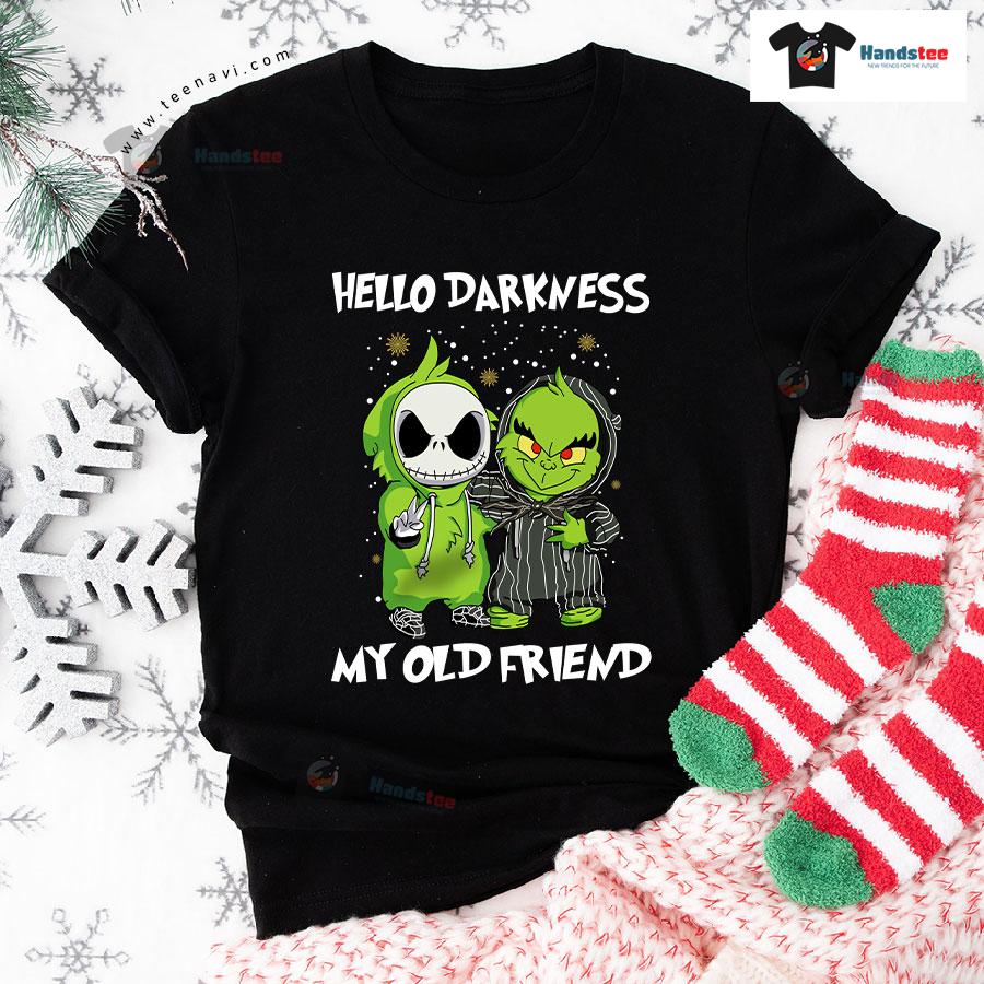 Jack Skellington And Grinch Friendship Hello Darkness My Old Friends Christmas T-Shirt Jack Skellington And Grinch Friendship Hello Darkness My Old Friends Christmas T-Shirt