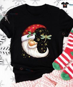 Hippie Merry Christmas Santa Moon Twinkle Stars Hippie Style T-Shirt