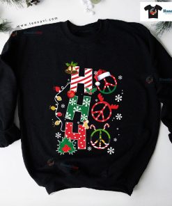 Ho Ho Ho Hippie Peace Sign Christmas Sweatshirt