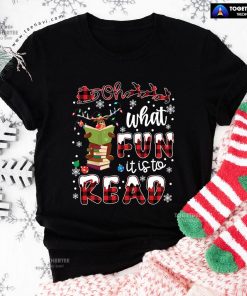 Oh What Fun It Is To Read Reindeer Reading Books for Christmas T-Shirt