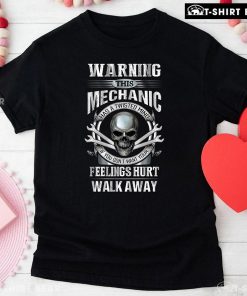 Warning This Mechanic Has A Twisted Mind Skull T-Shirt