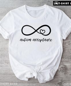 Autism Acceptance Infinity Heart Sign T-Shirt - White Tee