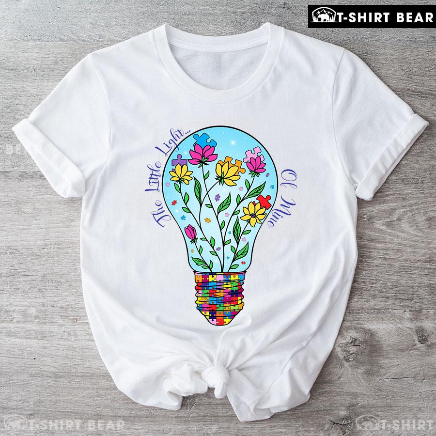 The Little Light Of Mine Light Bulb Autism T-Shirt - Floral Tee The Little Light Of Mine Light Bulb Autism T-Shirt - Floral Tee