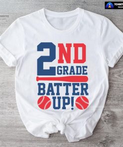 2nd Grade Batter Up Baseball Second Grade Student Back To School T-Shirt