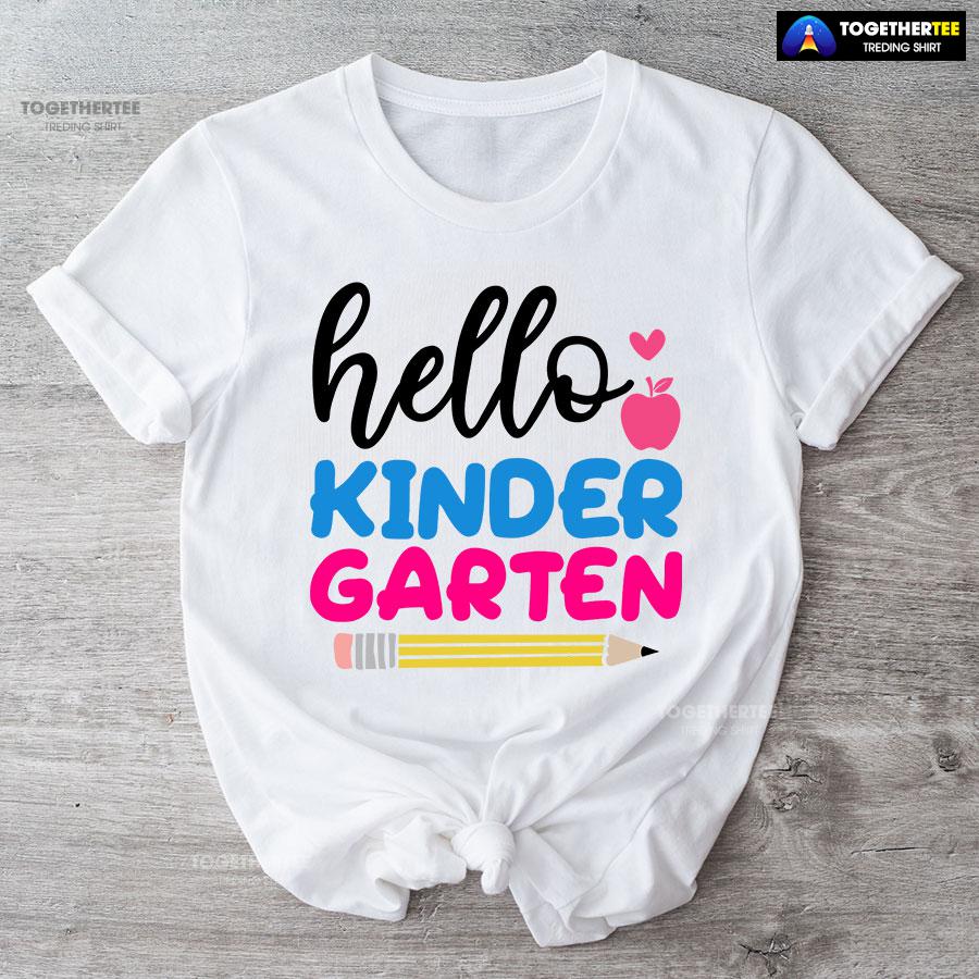 Hello Kindergarten Apple Pencil Heart Back To School T-Shirt Hello Kindergarten Apple Pencil Heart Back To School T-Shirt