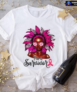 I'm A Survivor Leopard Black Girl Breast Cancer T-Shirt