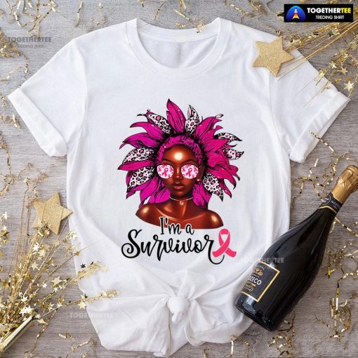 I'm A Survivor Leopard Black Girl Breast Cancer T-Shirt