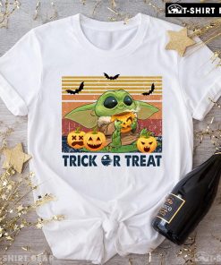 The Mandalorian Baby Yoda With Pumpkin Halloween T-Shirt