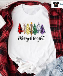 Merry And Bright Christmas Tree T-Shirt