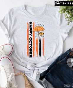 Happy October American Flag Thanksgiving T-Shirt