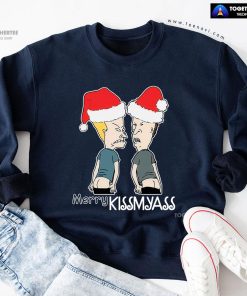 Merry Kissmyass Santa Beavis And ButtHead Christmas Sweatshirt