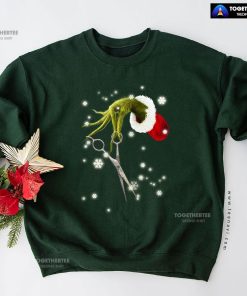 Grinch Hand Scissors Hairstylist How The Grinch Stole Christmas Sweatshirt