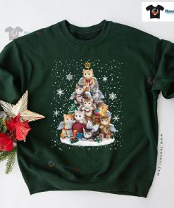 Cats With Angel Wings Christmas Tree Sweatshirt