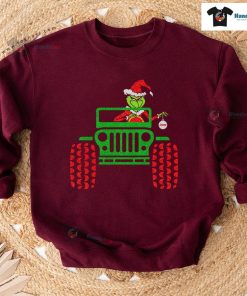 Santa Grinch Driving Jeep How The Grinch Stole Christmas Sweatshirt