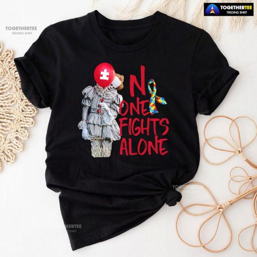 IT Pennywise Autism Awareness No One Fight Alone T-Shirt