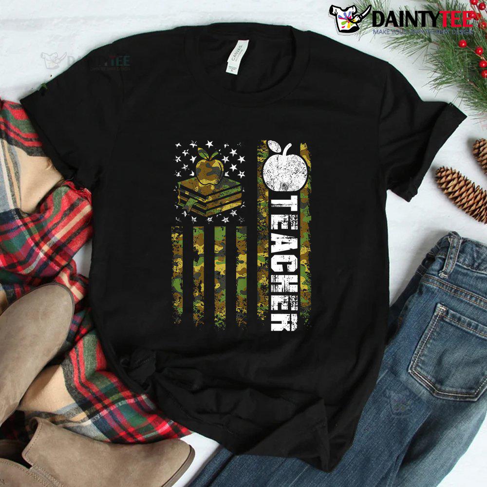 American Flag Camouflage Teacher Patriotic Shirt American Flag Camouflage Teacher Patriotic Shirt