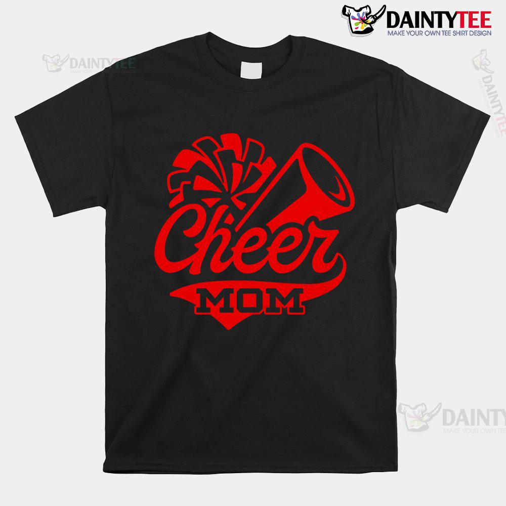 Cheer Mom Biggest Fan Leopard Print Black And Red Pom Pom Shirt Cheer Mom Biggest Fan Leopard Print Black And Red Pom Pom Shirt