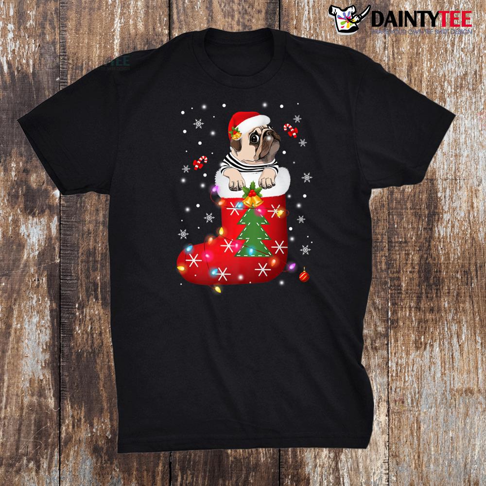 Funny Pug In Socks Christmas Dog Lovers Matching Family Xmas Shirt Funny Pug In Socks Christmas Dog Lovers Matching Family Xmas Shirt