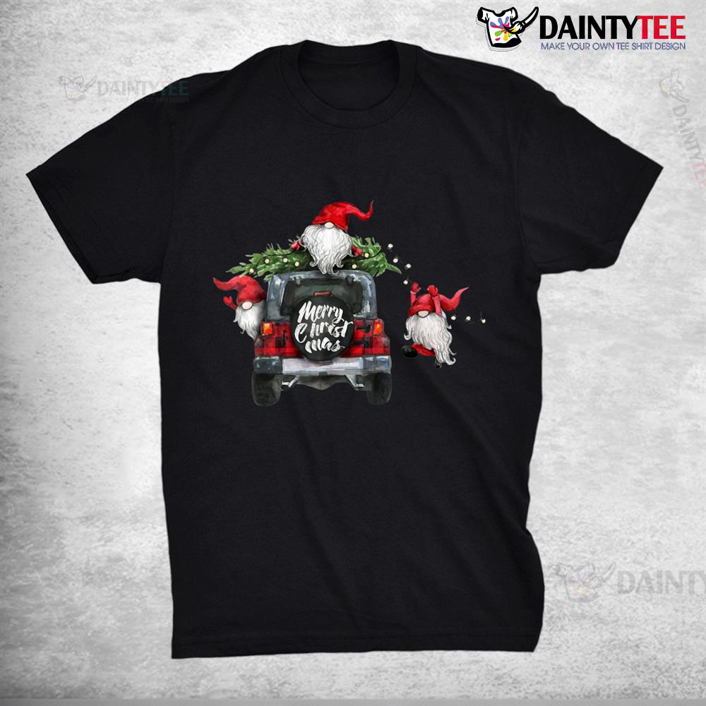 Funny Three Gnomes Merry Christmas Buffalo Plaid Truck Shirt Funny Three Gnomes Merry Christmas Buffalo Plaid Truck Shirt