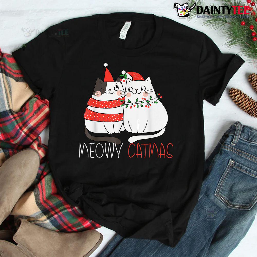 Meowy Catmas Cat Christmas Pajamas Xmas Shirt Meowy Catmas Cat Christmas Pajamas Xmas Shirt