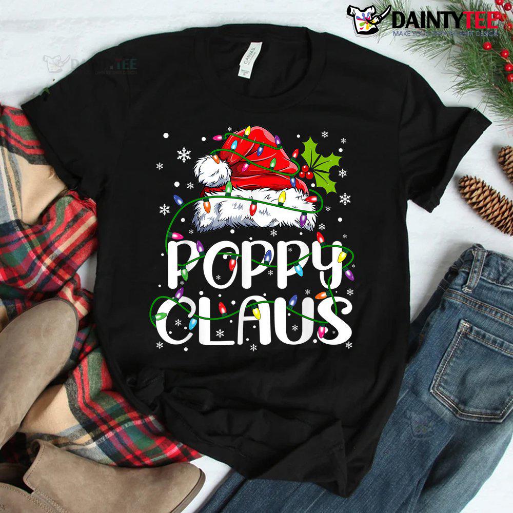 Poppy Claus Christmas Lights Pajama Family Matching Shirt Poppy Claus Christmas Lights Pajama Family Matching Shirt