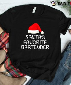Santa's Favorite Bartender Matching Family Funny Christmas Shirt
