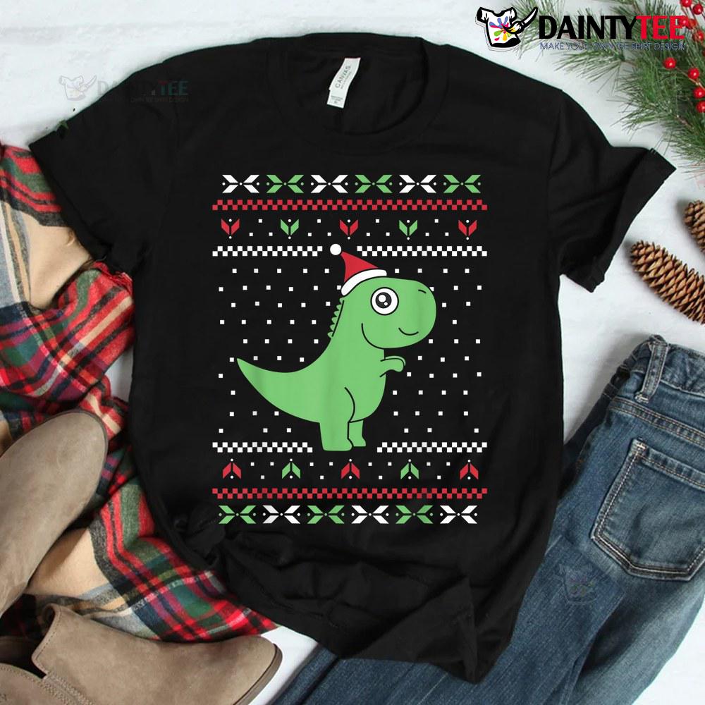 T-rex Dinosaur Santa Claus Hat Ugly Christmas Sweater Meme Shirt T-rex Dinosaur Santa Claus Hat Ugly Christmas Sweater Meme Shirt