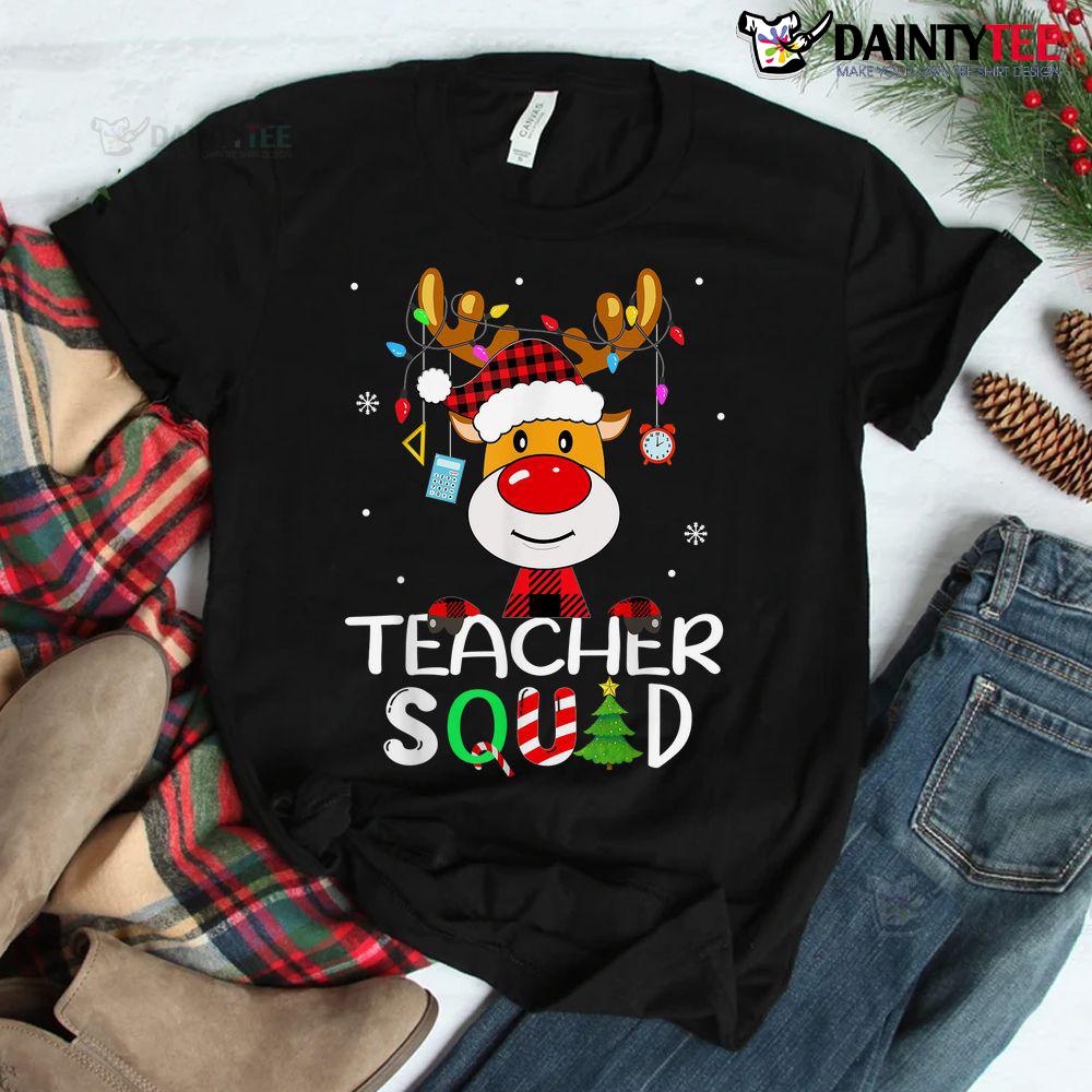 Teacher Christmas Teachers Squad Reindeer  Shirt Teacher Christmas Teachers Squad Reindeer  Shirt