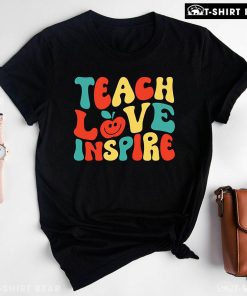 Teach Love Inspire Smiling Apple Teacher Back To School T-Shirt