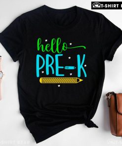 Hello Pre-K Pre-Kindergarten Crayon Star Back To School T-Shirt