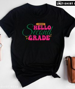 Hello Second Grade 2nd Grade Student Crayon Back To School T-Shirt