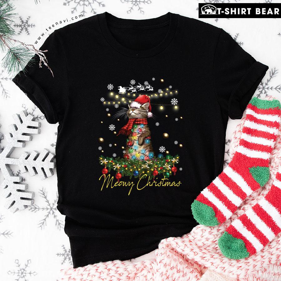 Meowy Christmas Lovely Christmas Cat Tree T-Shirt Meowy Christmas Lovely Christmas Cat Tree T-Shirt