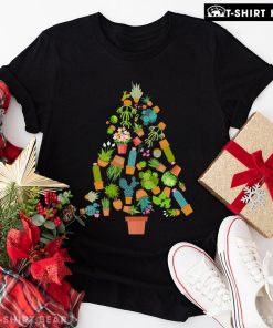 Gardening Christmas Tree Full Of Cactuses T-Shirt