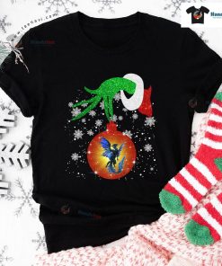 Grinch Hand Holding Dragon Christmas T-Shirt